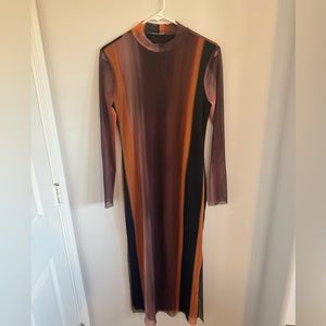 Zara, ombré long sleeve dress. Slim fit.